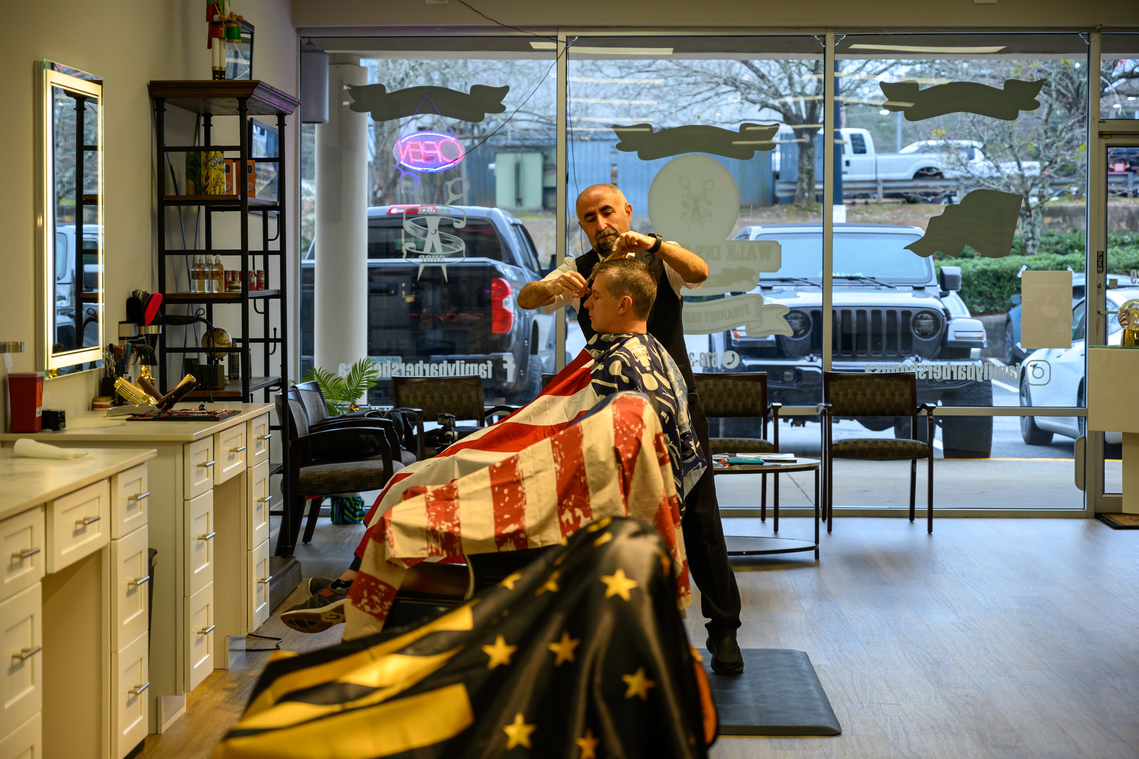 Inside Family Barbershop - chairs and stations