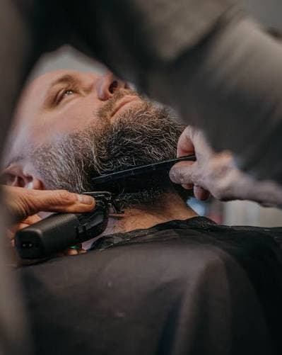 After precision beard sculpt and line-up